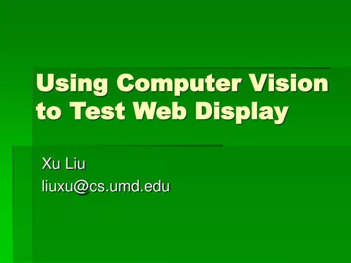 using computer vision to test web display n.