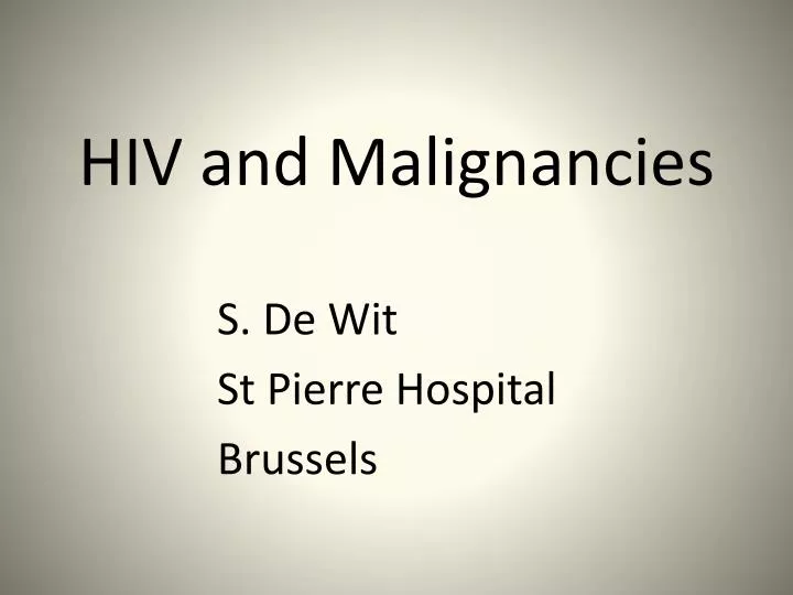 hiv and malignancies n.