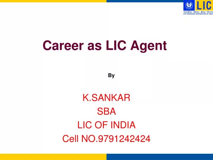 career as lic agent n.