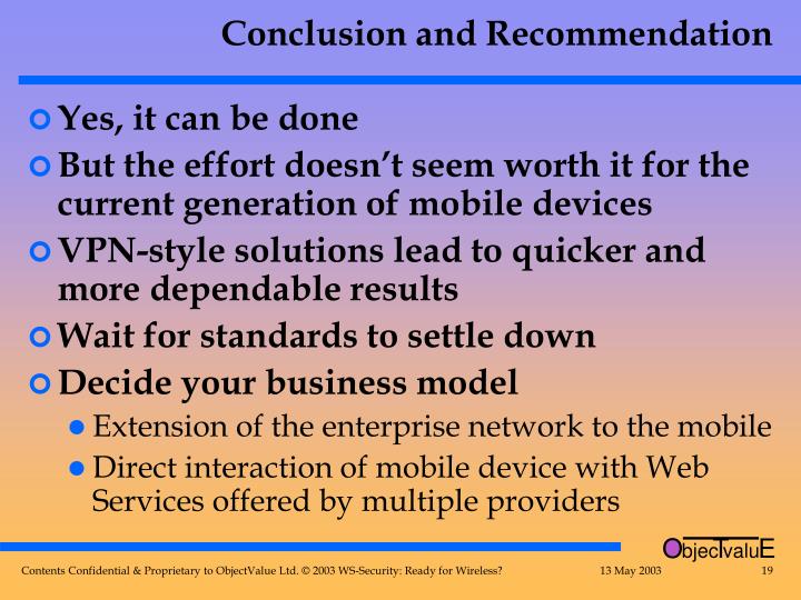 conclusion and recommendations conclusion and recommendations