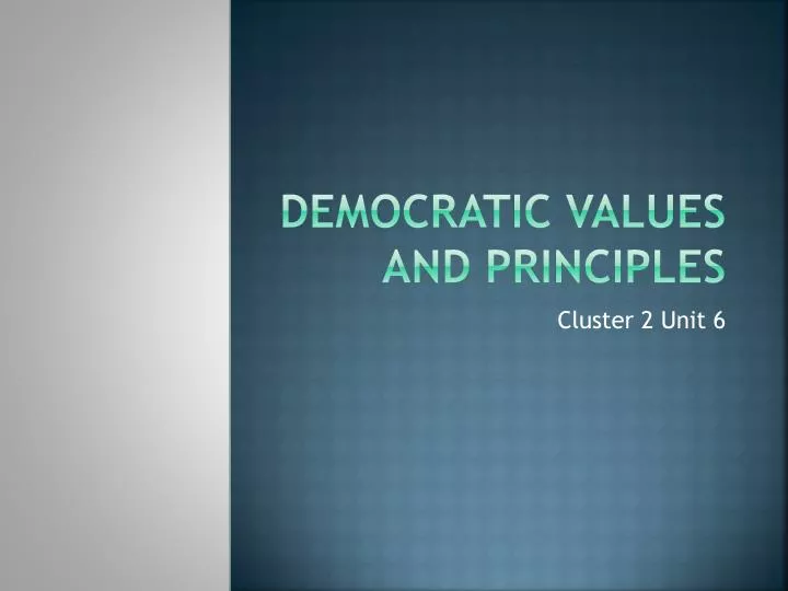democratic values and principles n.