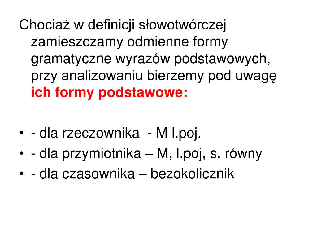 Co To Jest Definicja Słowotwórcza PPT - SŁOWOTWÓRSTWO PowerPoint Presentation, free download - ID:4642943
