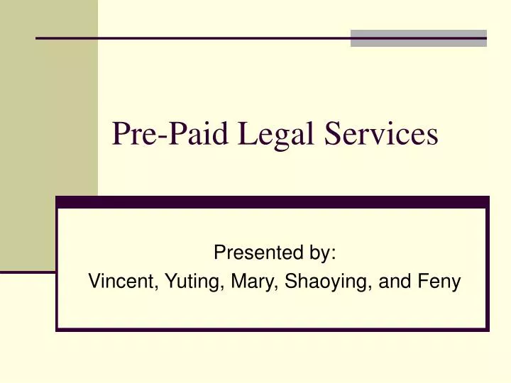pre paid legal services n.