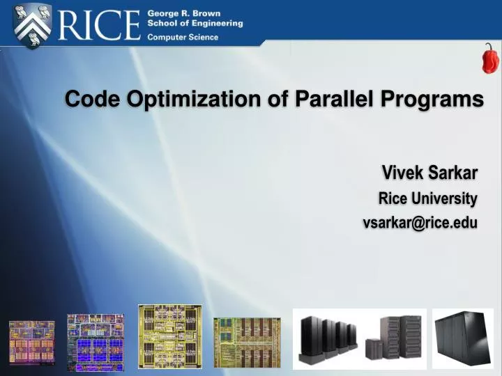 PPT - Code Optimization of Parallel Programs PowerPoint Presentation ...