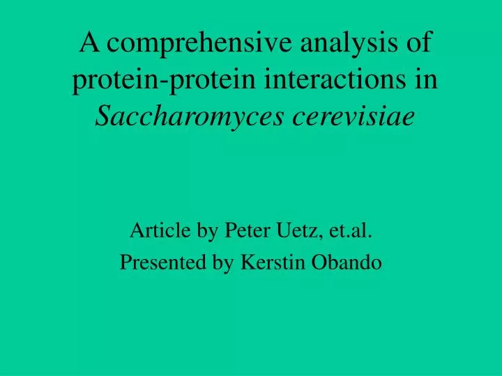 Analysis Of Protein 110