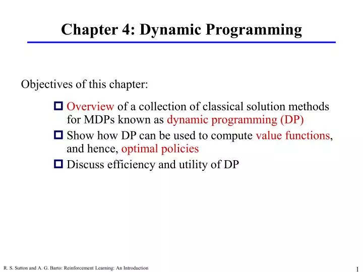 PPT - Chapter 4: Dynamic Programming PowerPoint Presentation, free ...