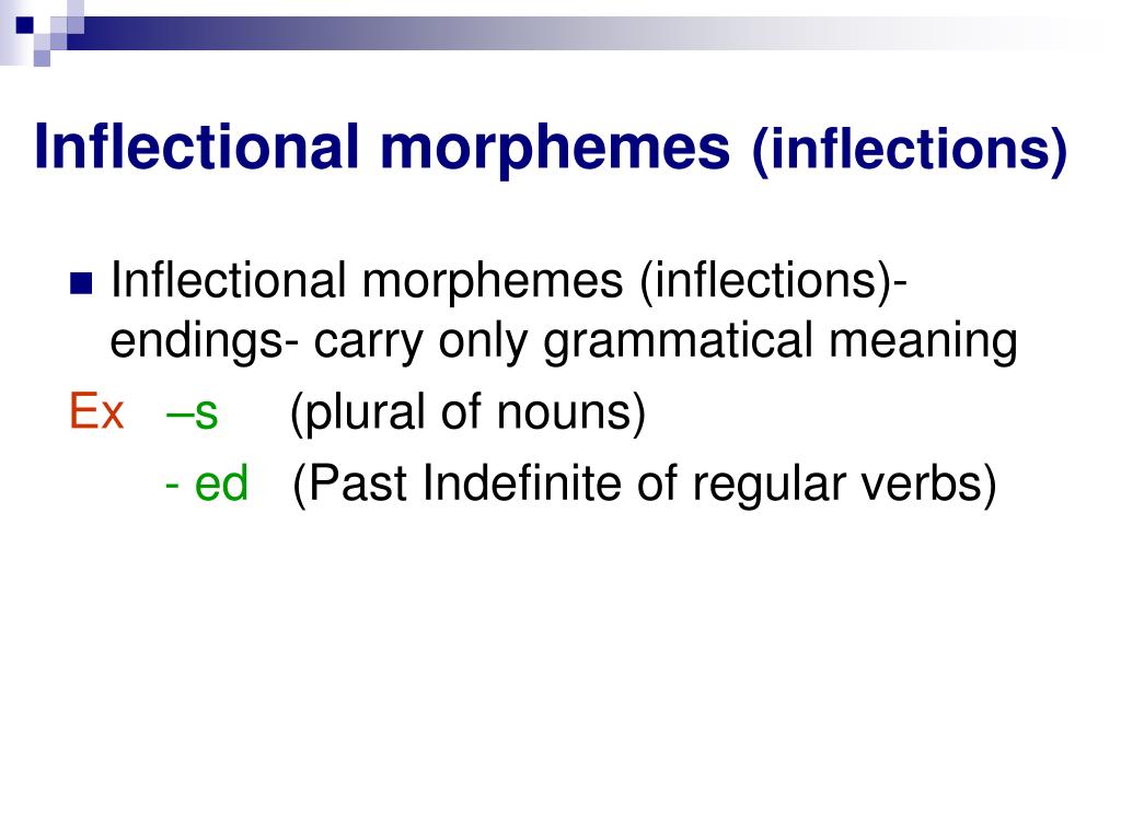 PPT - Morphological structure of English words (MORPHEMES) Lecture # 2
