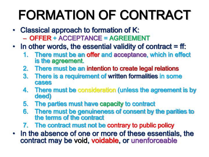 law formation of contract When does a contract exist when a party files a suit claiming a breach of contract, the first question the judge must answer is whether a contract. law formation of contract When does a contract exist when a party files a suit claiming a breach of contract, the first question the judge must answer is whether a contract.