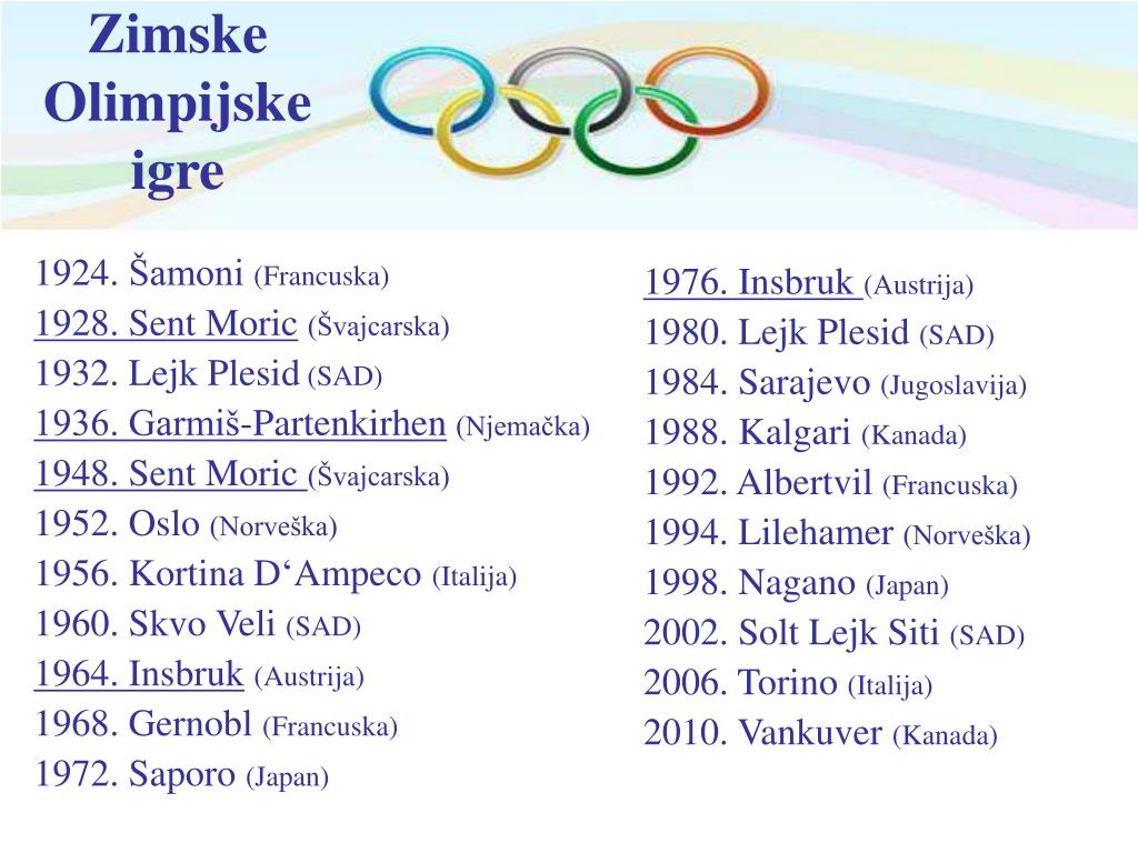 PPT - Njemačka , Austrija i Švajcarska na zimskim olipimpijskim igrama  (1924-2010) PowerPoint Presentation - ID:4647506