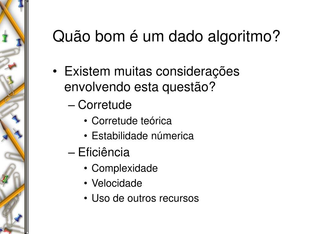 PPT - Complexidade de algoritmos e Classificação (Ordenação) de