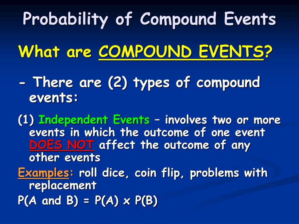 probability of compound events assignment