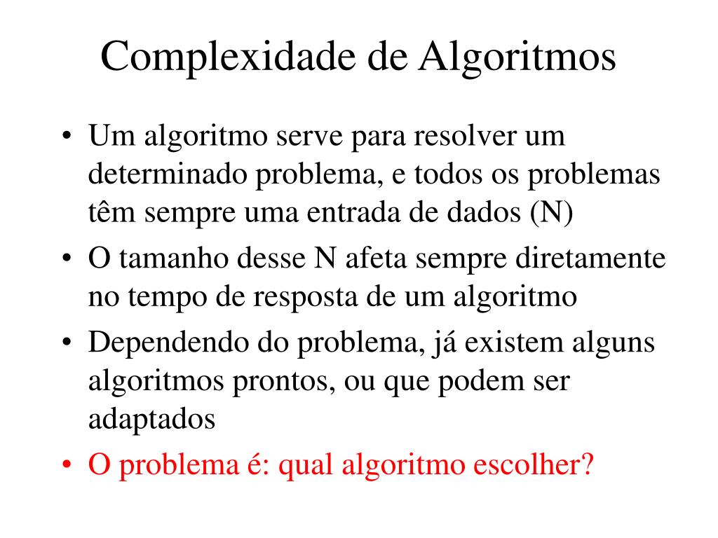 PPT - Complexidade de algoritmos e Classificação (Ordenação) de dados  PowerPoint Presentation - ID:4594375