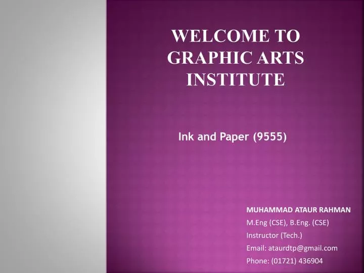 welcome to graphic arts institute n.