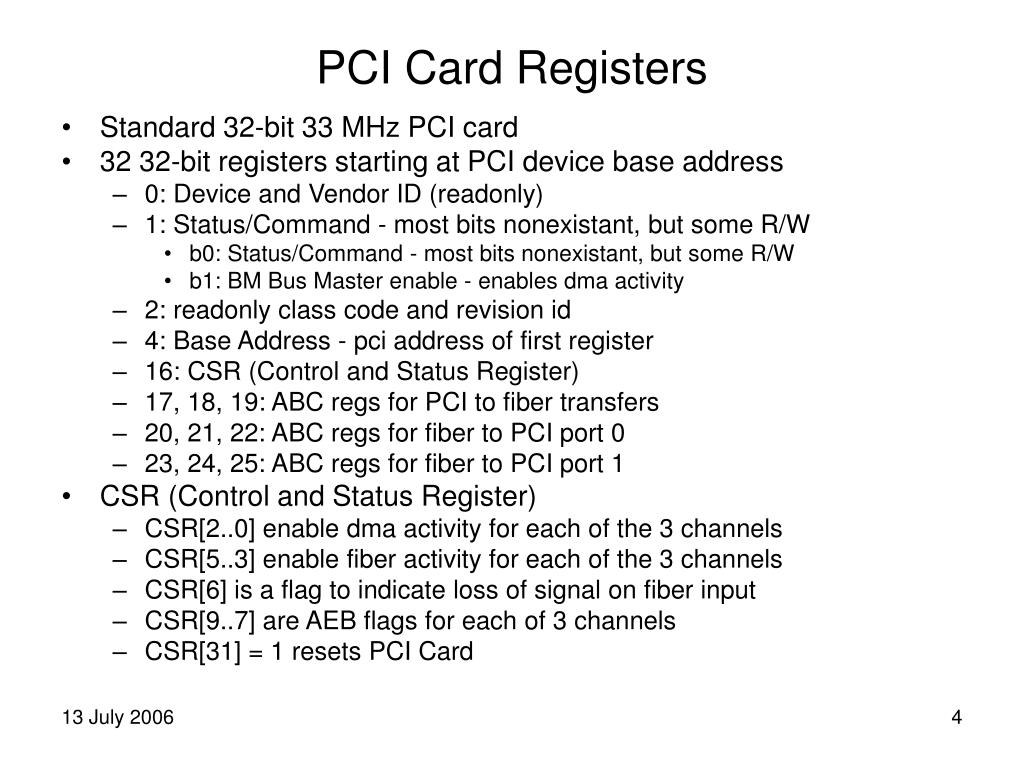 Pci Register Map PPT - Nevis FVTX Update: Silicon Meeting Insights and Proto-ROC ...