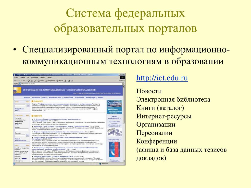 Адрес государственного образовательного портала