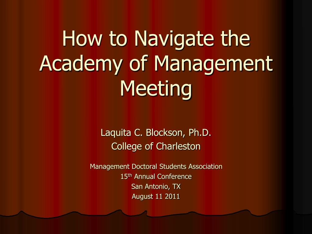 PPT How to Navigate the Academy of Management Meeting PowerPoint