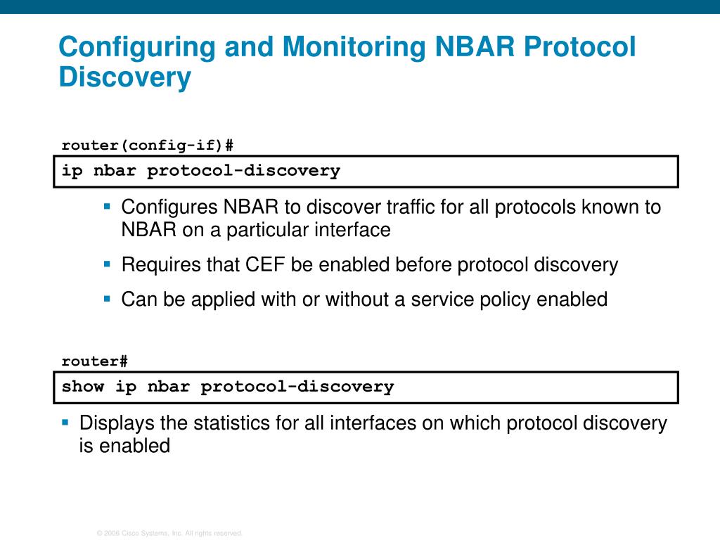 cisco ip nbar protocol discovery