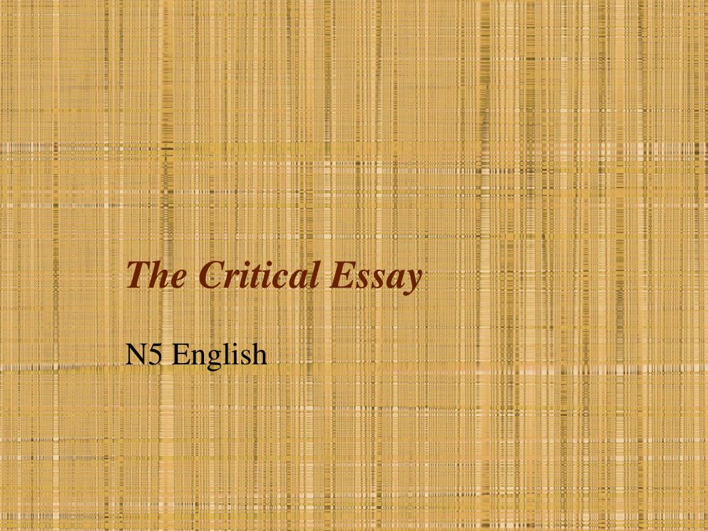 critical essay n5