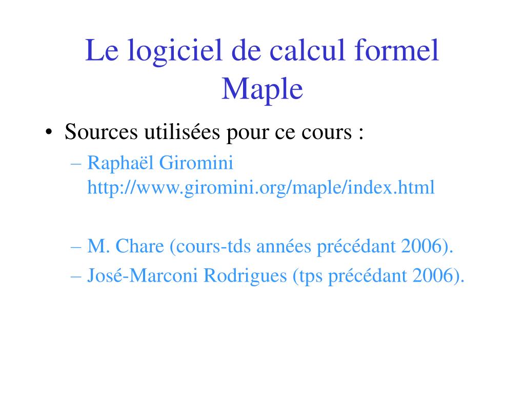 PPT - Calcul numérique (avec Maple) PowerPoint Presentation, free download  - ID:4654788