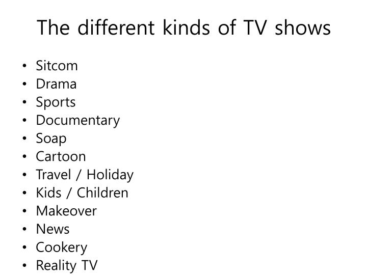 different types of reality tv shows