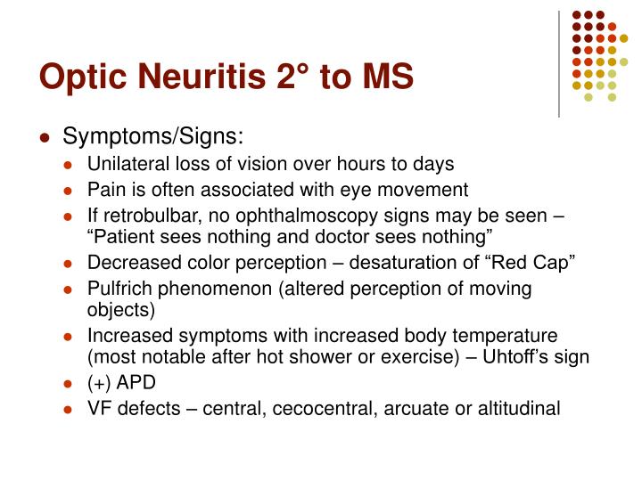 unilateral optic neuritis as a presentation unilateral optic neuritis as a presentation