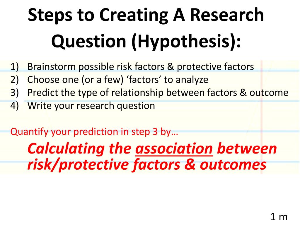 how to create a hypothesis from a research question