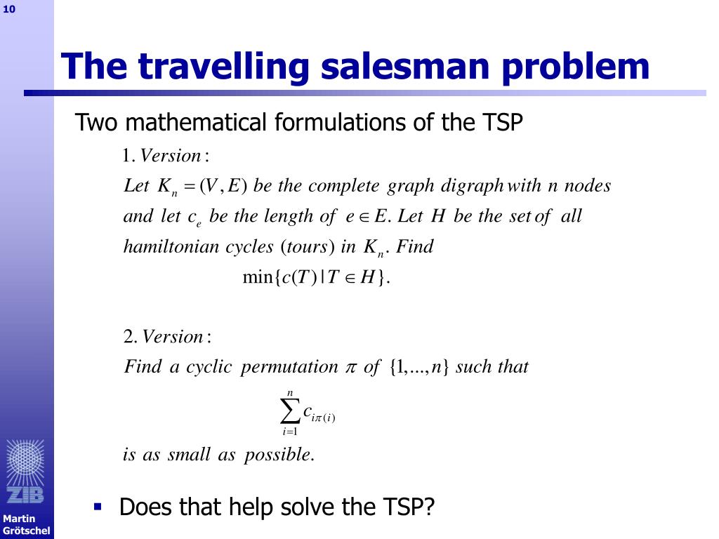 PPT - The Travelling Salesman Problem a brief survey PowerPoint