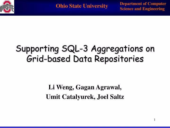 supporting sql 3 aggregations on grid based data repositories n.