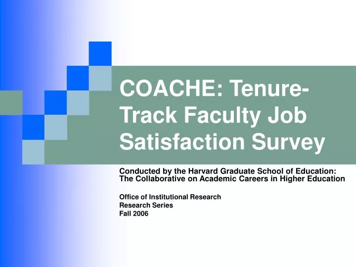 coache tenure track faculty job satisfaction survey n.