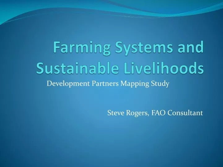 farming systems and sustainable livelihoods n.