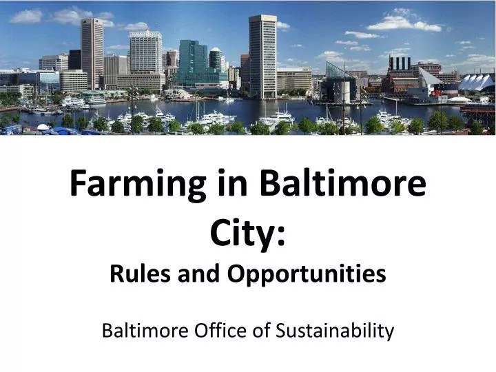 farming in baltimore city rules and opportunities n.
