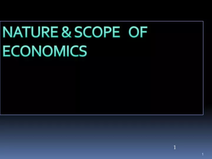 nature and scope of economics wikipedia