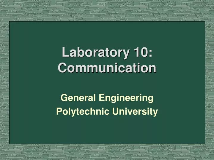 communication laboratory presentation