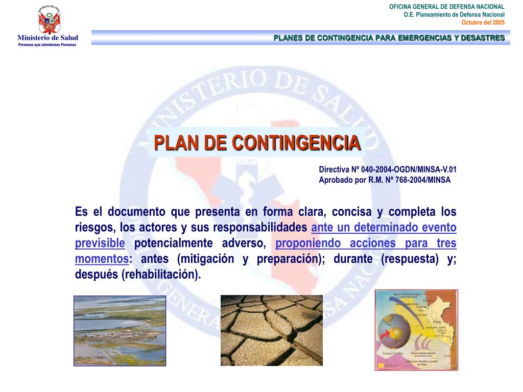 PPT - PLANEAMIENTO DE CONTINGENCIA PARA EMERGENCIAS Y DESASTRES EN EL ...