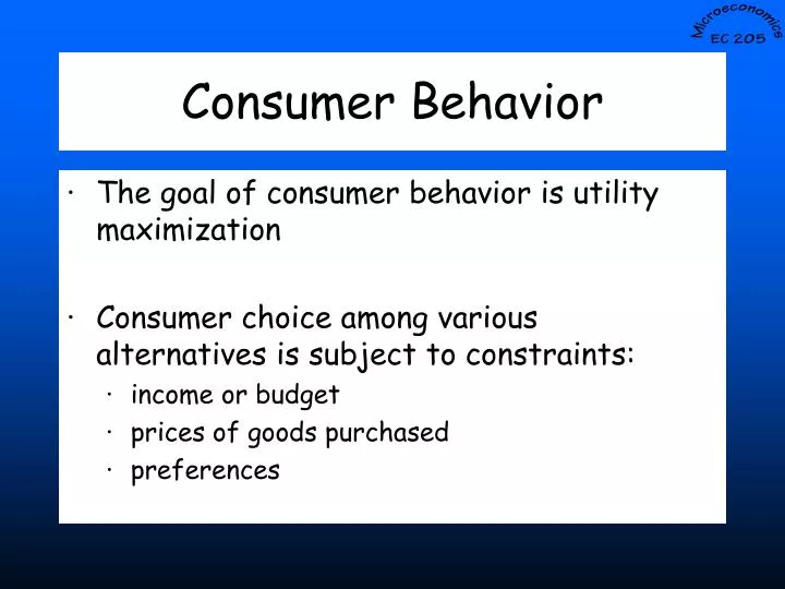 the goal of the consumer the goal of the consumer