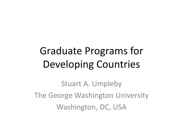 graduate programs for developing countries n.