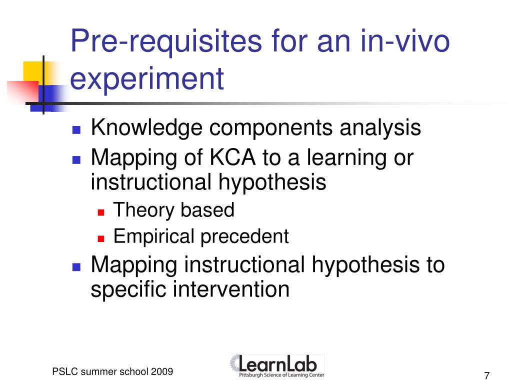 In vivo experiment - LearnLab