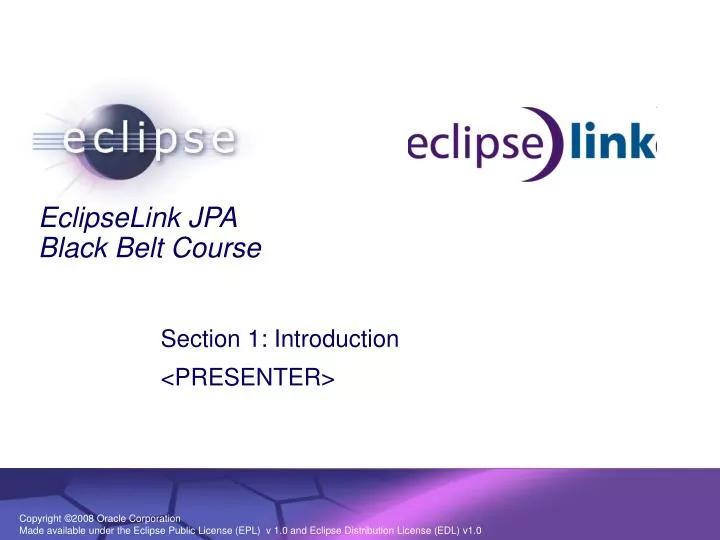 eclipselink jpa black belt course n.