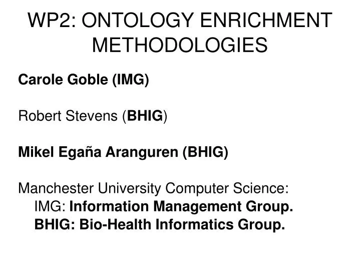 wp2 ontology enrichment methodologies n.