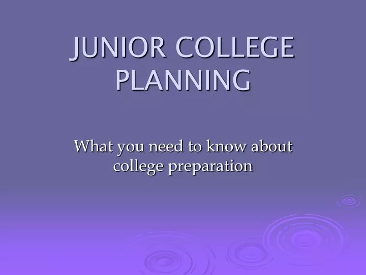 junior college planning n.