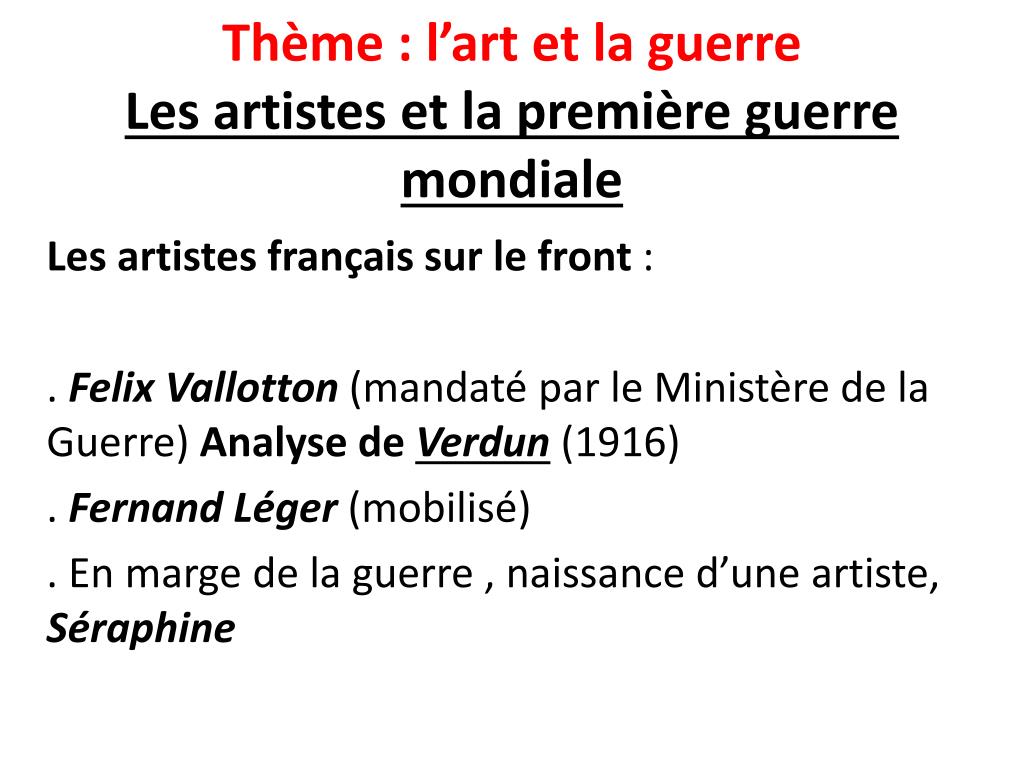 Ppt Theme L Art Et La Guerre Les Artistes Et La Premiere Guerre Mondiale Powerpoint Presentation Id 4672944