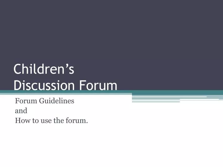 children s discussion forum n.