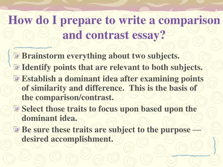 how to write a comparison and contrast essay version