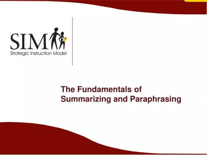 fundamentals of paraphrasing and summarizing