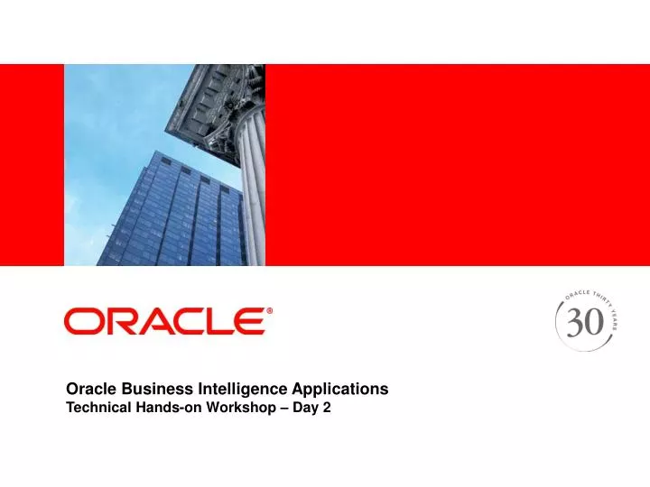oracle business intelligence applications technical hands on workshop day 2 n.