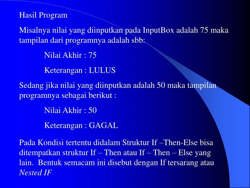 Struktur Dari If Then Adalah Berbagai Struktur