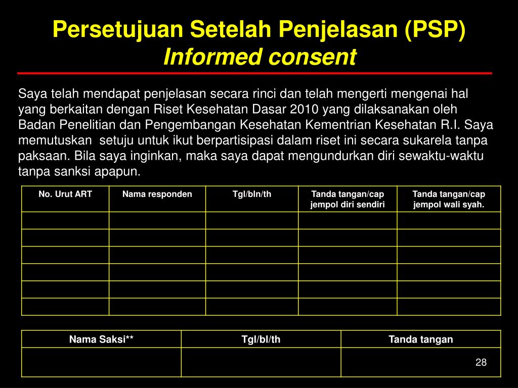 PPT - ETIK PENELITIAN KESEHATAN dalam RISKESDAS 2010 PowerPoint ...