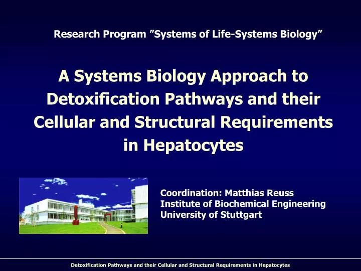 research program systems of life systems biology n.