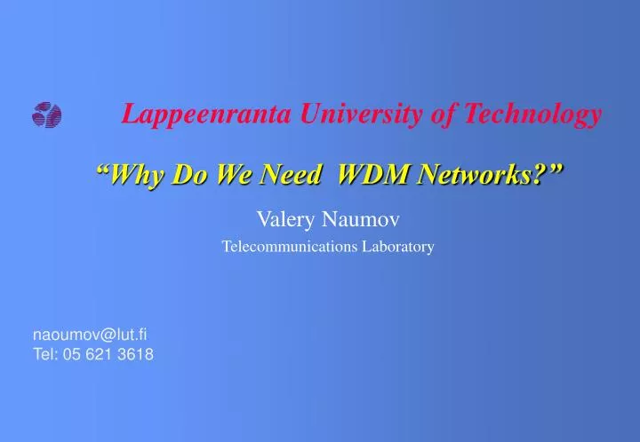 PPT - Lappeenranta University of Technology PowerPoint Presentation