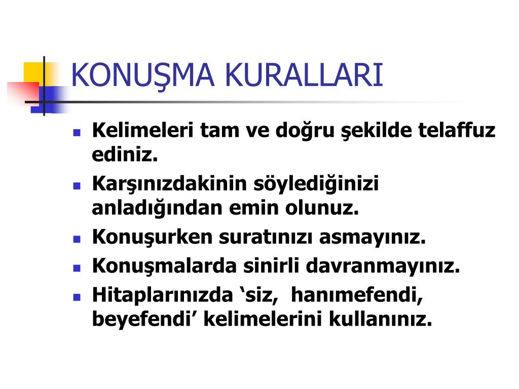 PPT - KONUŞMA KURALLARI PowerPoint Presentation, free download - ID:4676814